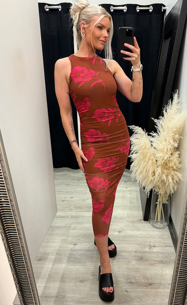 Leanna dress - cassie brown print