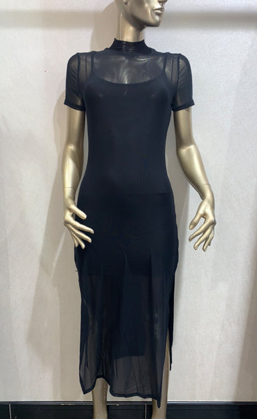 Vivian mesh dress - black