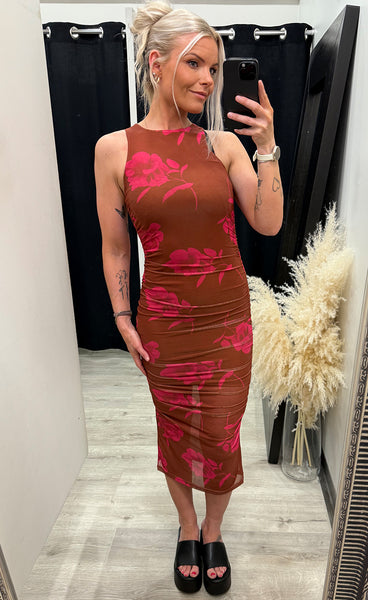 Leanna dress - cassie brown print