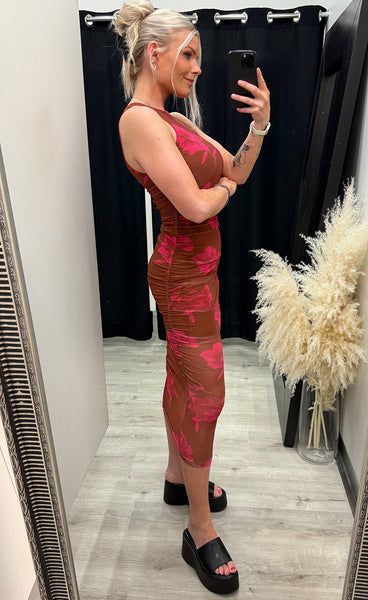 Leanna dress - cassie brown print