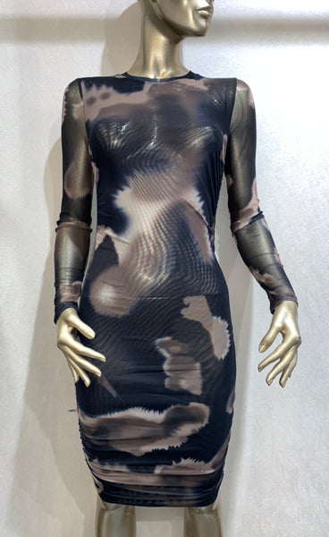 Hailey dress - taupe swirl