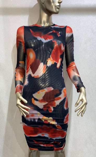 Hailey dress - orange swirl