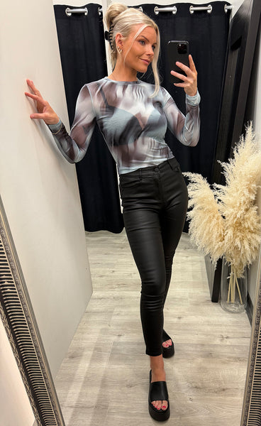 Mesh toppur 9668 - black mix