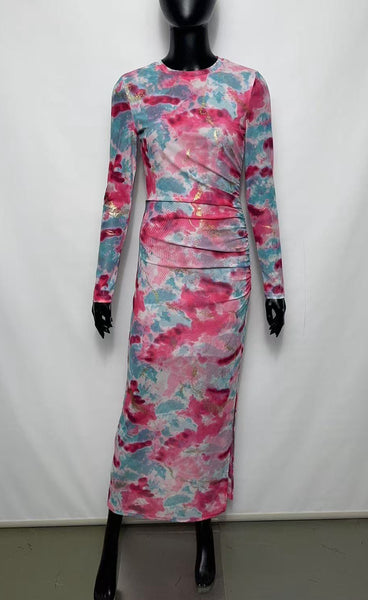 Tamara dress - fushia pink/gold