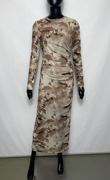 Tamara dress - coffee/gold