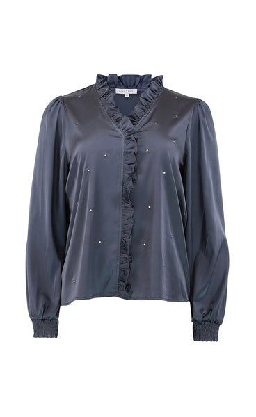 Darling studs blouse - grey