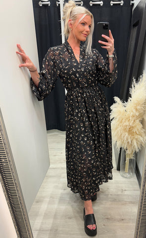 Hilma maxi dress - black print