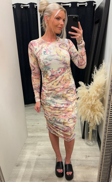 Mesh dress - multi marble