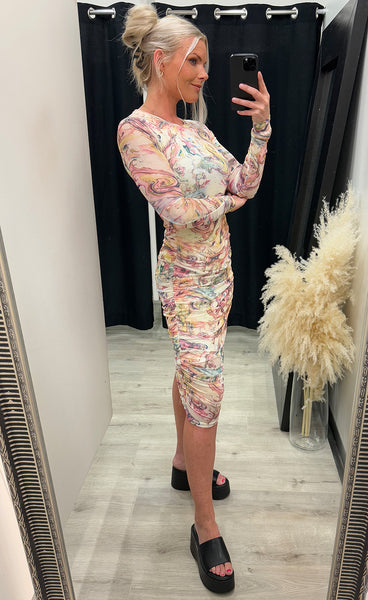 Mesh dress - multi marble