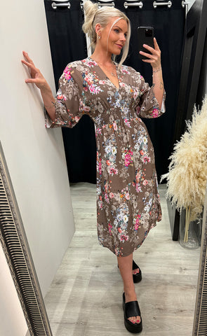 Dalani dress 1 - flower taupe