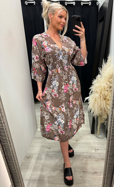 Dalani dress 1 - flower taupe