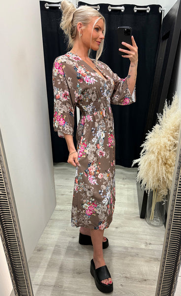 Dalani dress 1 - flower taupe