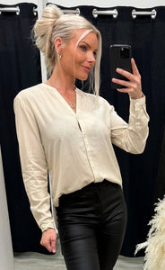 Fabianne stripe shirt - cement mix