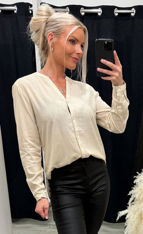 Fabianne stripe shirt - cement mix