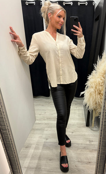 Fabianne stripe shirt - cement mix