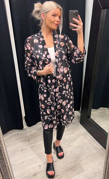 Kimono - black/floral