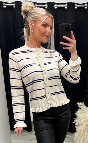 Sisse cardigan - navy blue stripe