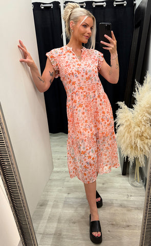 Bea dress - pink flower