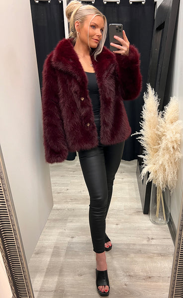 Loðjakki 7176 - burgundy