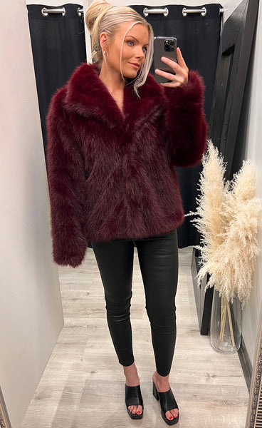 Loðjakki 7176 - burgundy