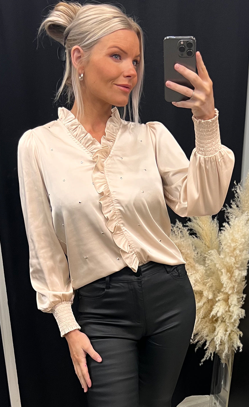 Darling studs blouse - champagne