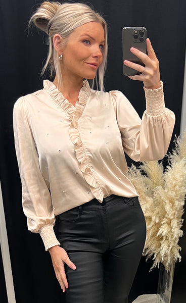 Darling studs blouse - champagne