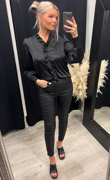 Darling studs blouse - black