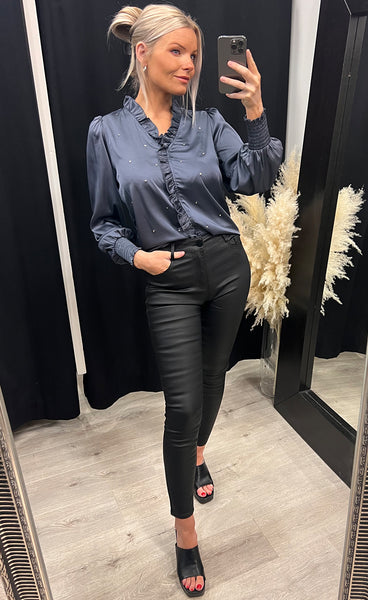 Darling studs blouse - grey