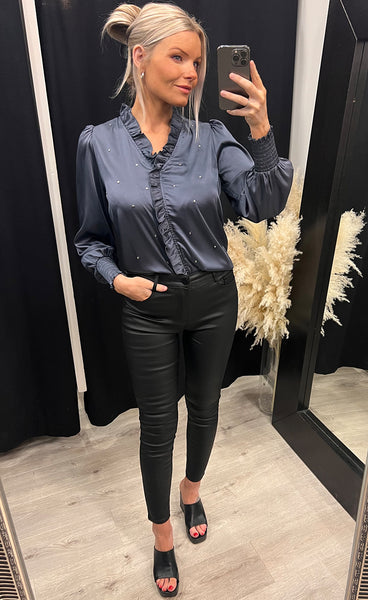 Darling studs blouse - grey