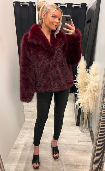 Loðjakki 7176 - burgundy