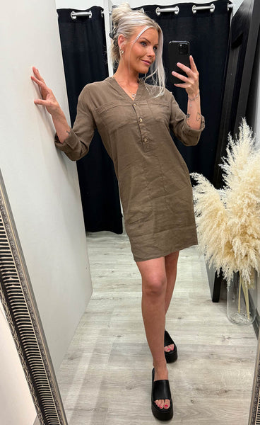 Luca short dress - bison