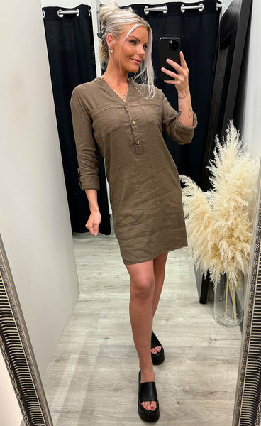 Luca short dress - bison