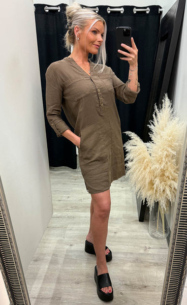 Luca short dress - bison