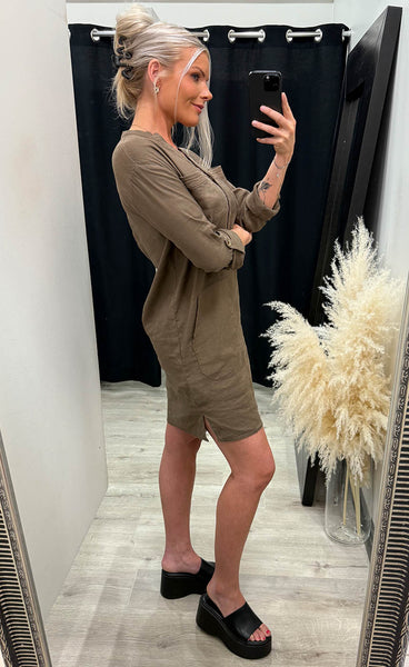 Luca short dress - bison