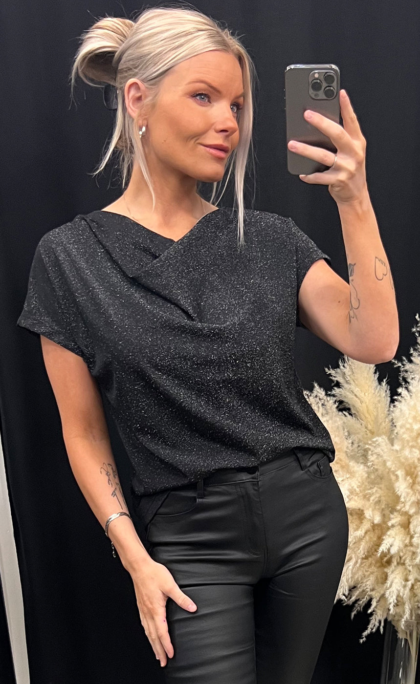 Nadja lurex top - black