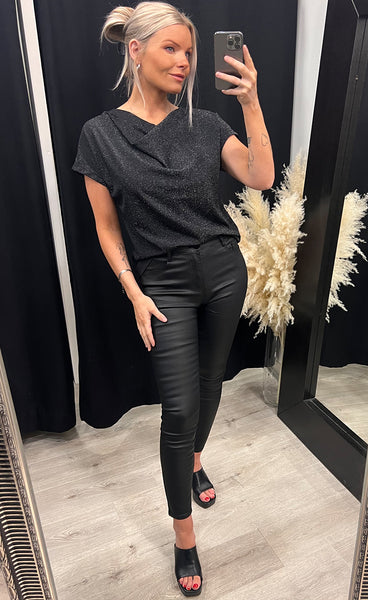 Nadja lurex top - black