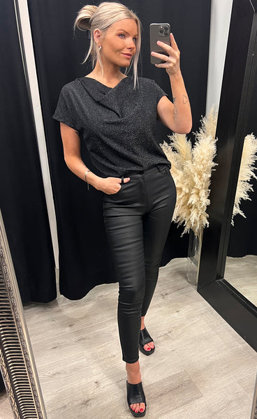 Nadja lurex top - black