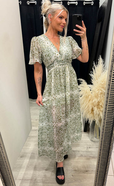 Lilian dress - sage mix