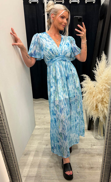 Lilian dress - blue marble mix