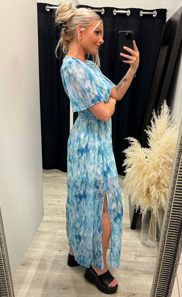 Lilian dress - blue marble mix