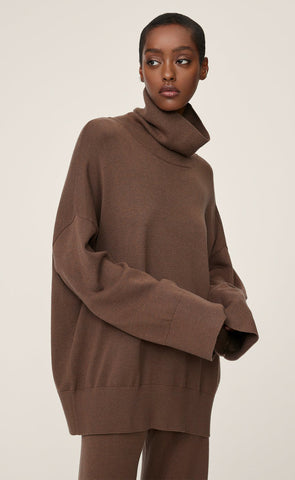 Odanna rollneck pullover - cocoa