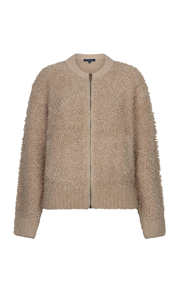 RED BUTTON Bomber knit boucle - latte