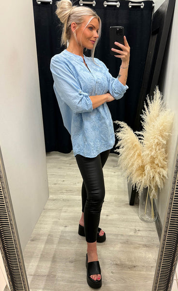 Heidi blouse - sky blue