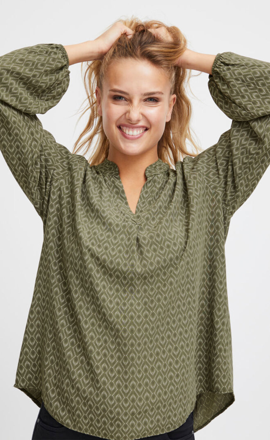 Oda blouse - forest night