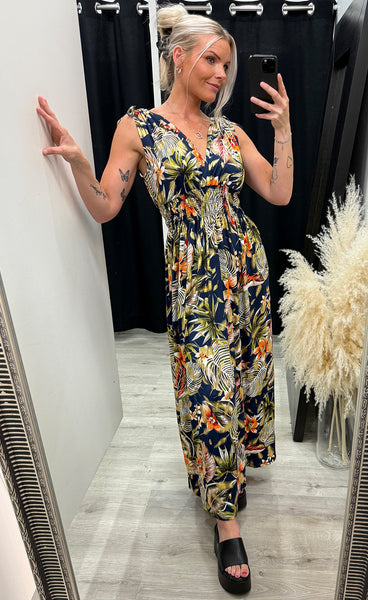 Rosa teygjukjóll - munstur 15