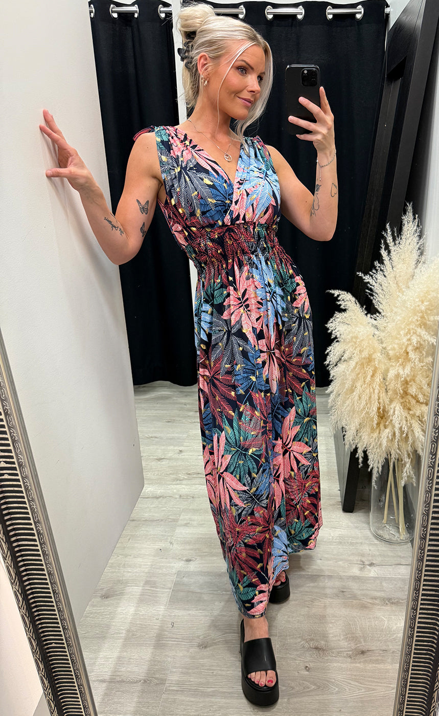 Rosa teygjukjóll - munstur 14