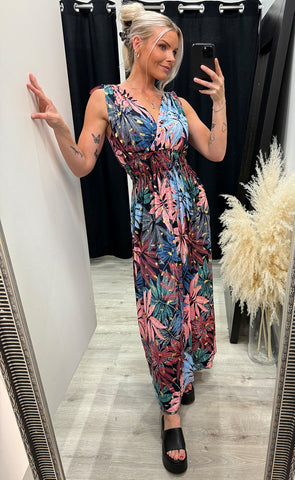 Rosa teygjukjóll - munstur 14