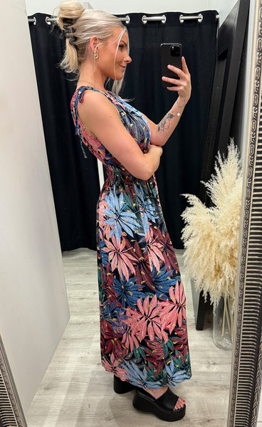 Rosa teygjukjóll - munstur 14