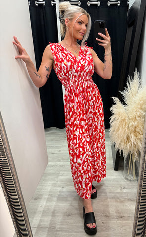 Rosa teygjukjóll - munstur 6