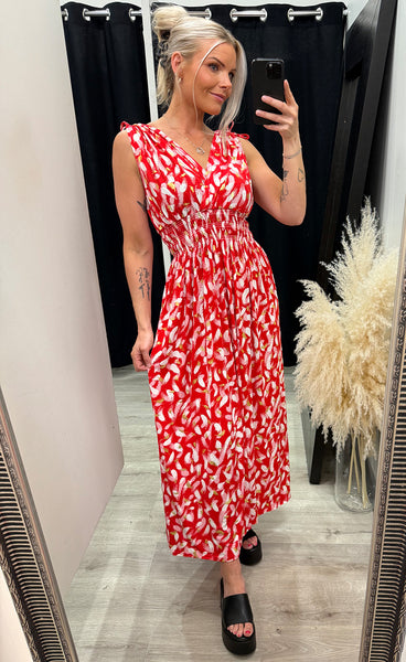 Rosa teygjukjóll - munstur 6